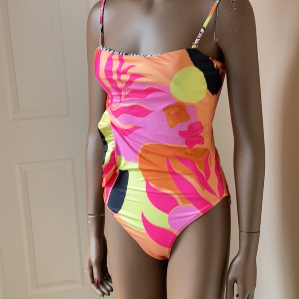 AGUA BENDITA Revolve  REVERSIBLE Vibrant Multicolor One-Piece Swimsuit